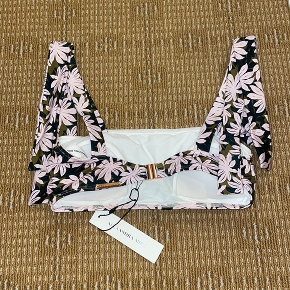 Alexandra Miro The Audrey Bikini Top in Pink Palm Print SZ S M NWT - Picture 4 of 4